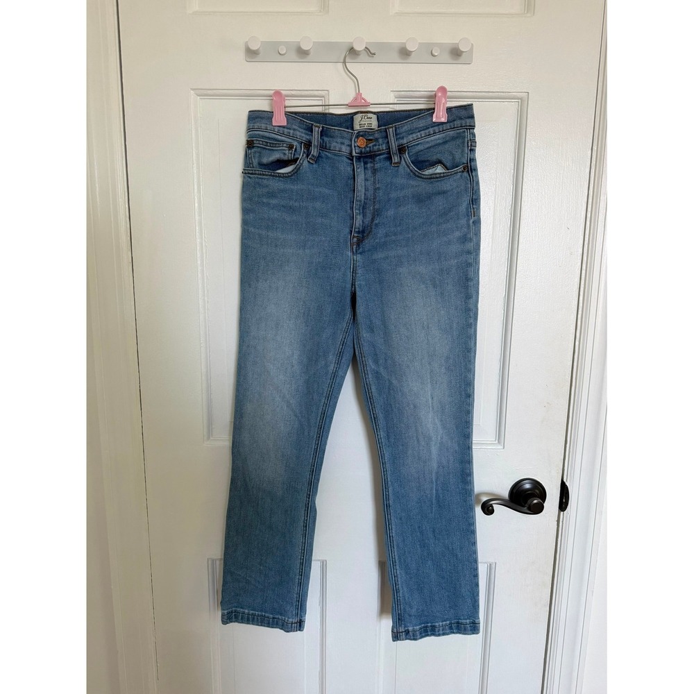 J.Crew Billie Demi Boot Crop Women's 28 Blue Mid Rise Jeans Premium Classic